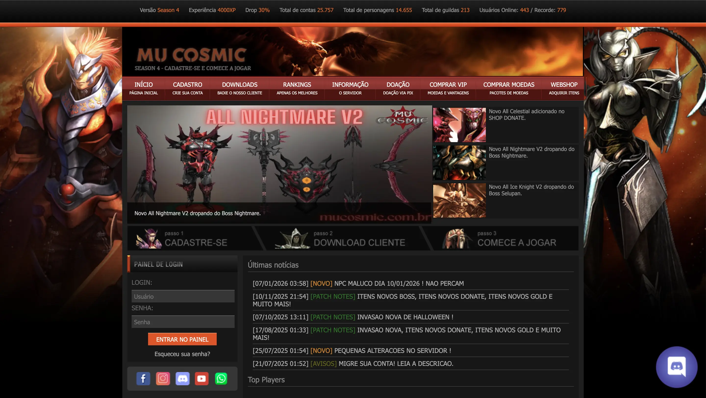 Banner do servidor MuCosmic